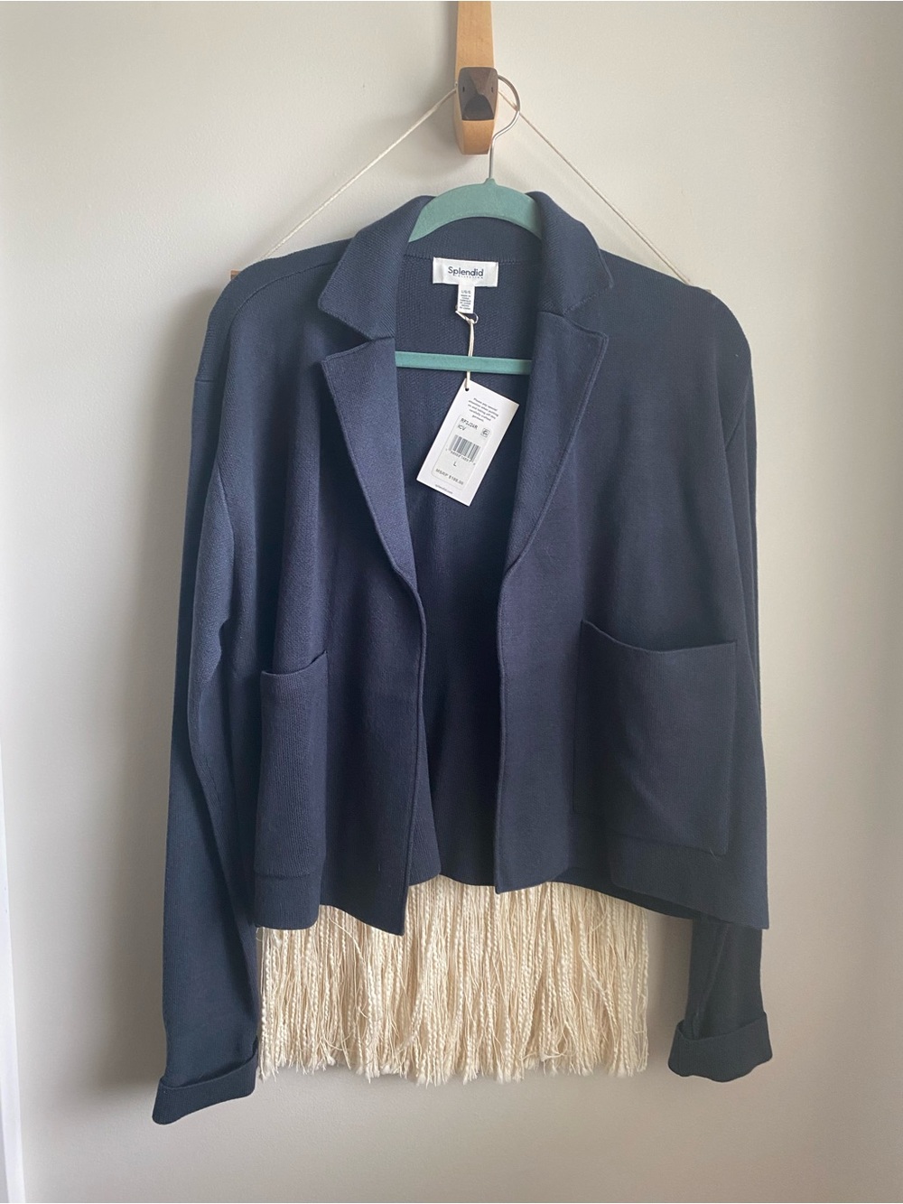 Splendid Navy Open-Front Knit Blazer Jacket